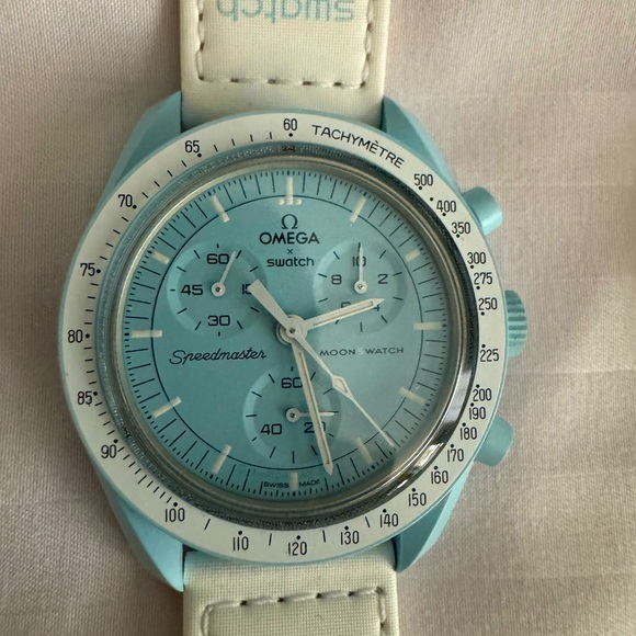 Omega speedmaster swatch dark blue and sky blue - Picture 2 of 4